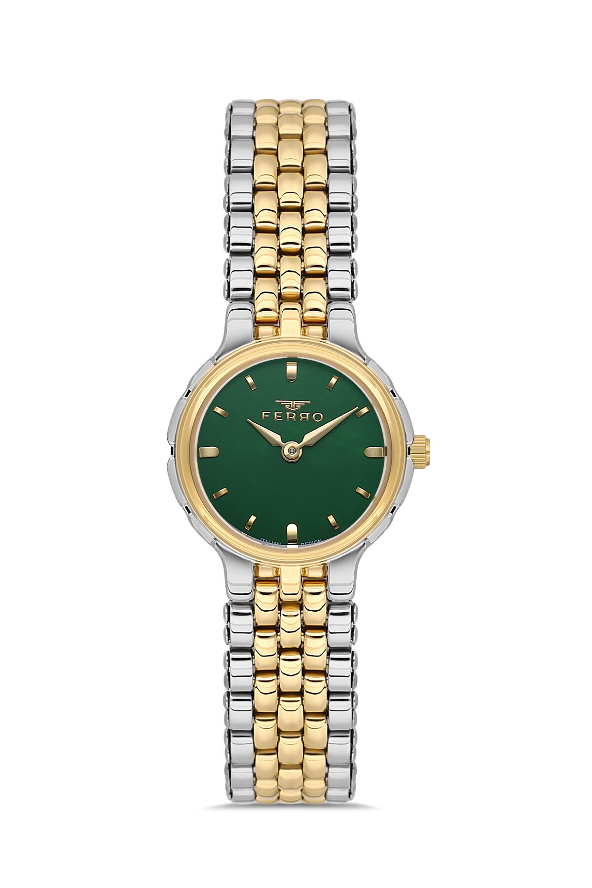 Ferro Sarı ve Gümüş Çelik Kordon Kadın Kol Saati FL21589AWT-D6 3ATM Su Geçirmez 2 Yıl Garantili