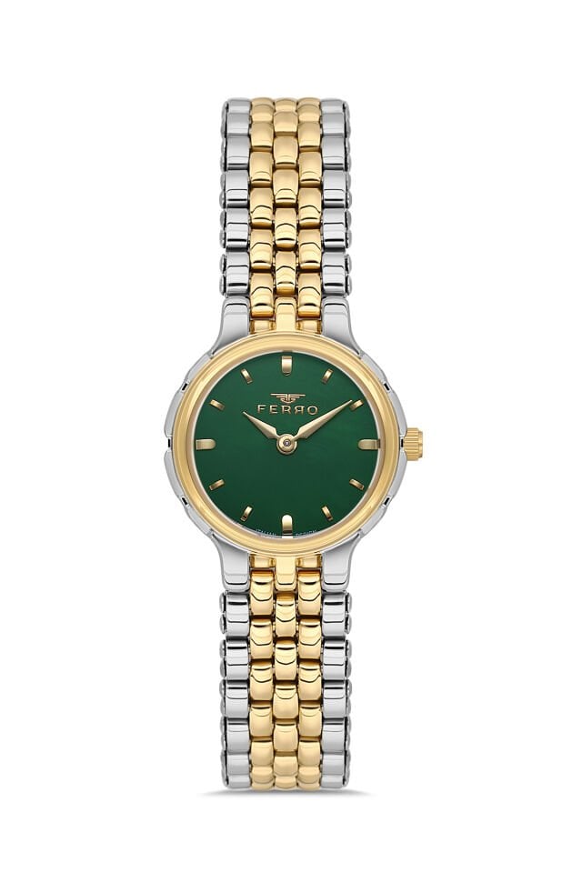 Ferro Sarı ve Gümüş Çelik Kordon Kadın Kol Saati FL21589AWT-D6 3ATM Su Geçirmez 2 Yıl Garantili