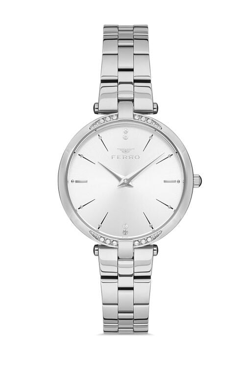 Ferro Gümüş Çelik kordon Kadın Kol Saati F21128A-A