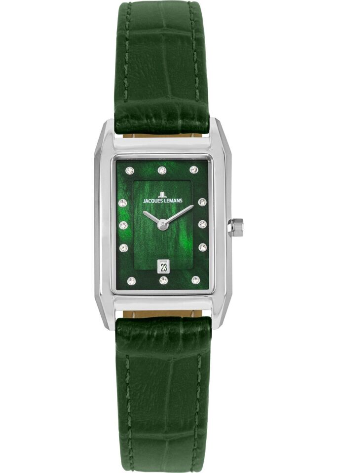 Jacques Lemans Torino JL.1-2189D Quartz Deri Yeşil Kadın Kol Saati
