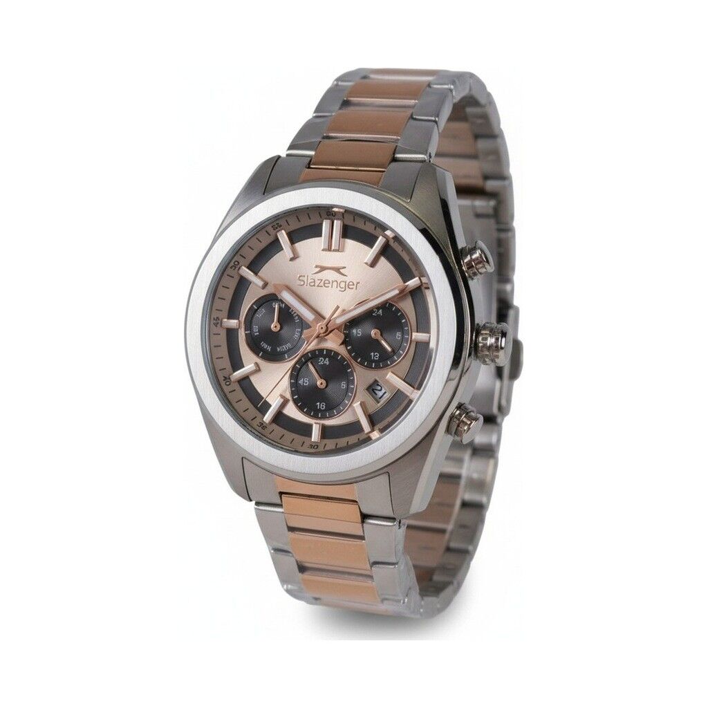 Slazenger SL.09.2554.2.03 Quartz Çelik Gri-Rose Kordon 42 mm Erkek Kol Saati