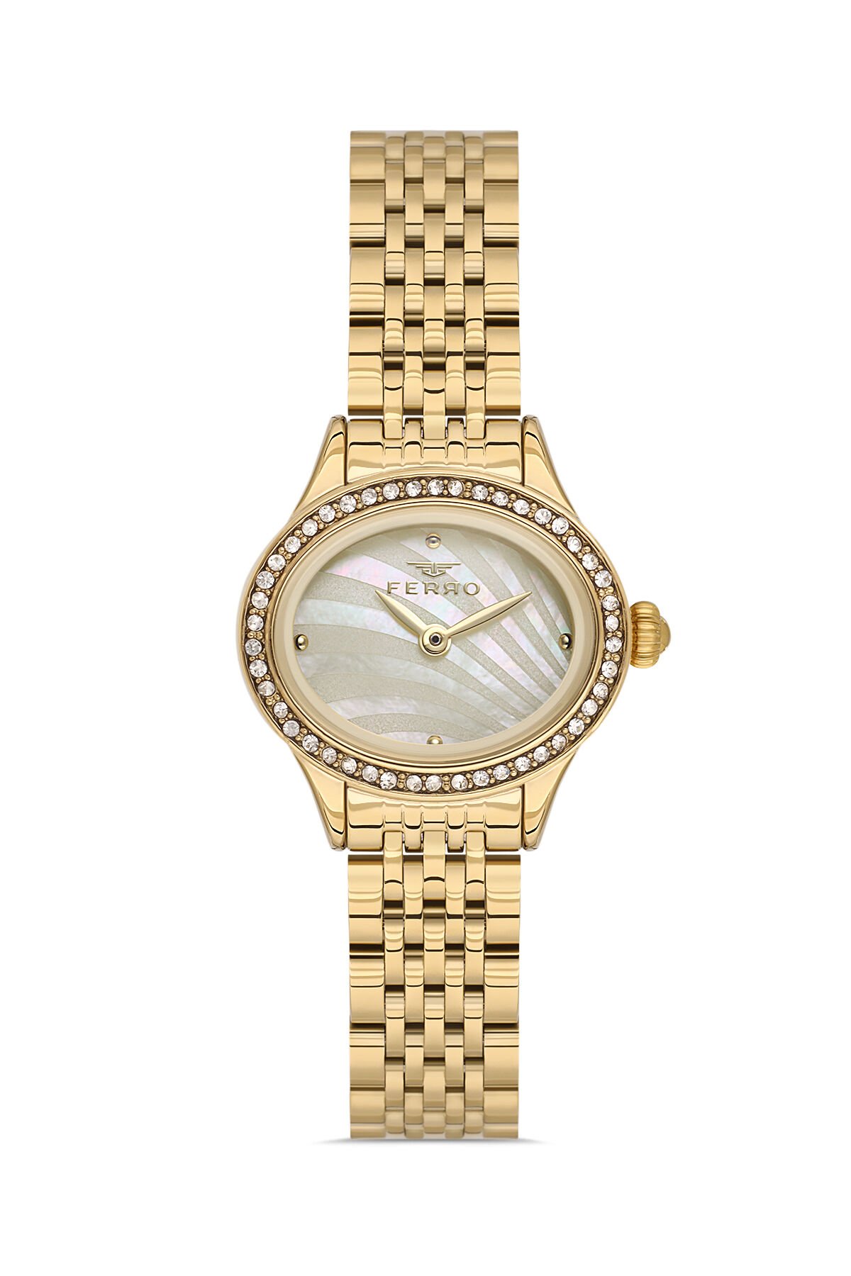 Ferro Sarı Çelik Kordon Kadın Kol Saati FL21753AWT-B4 3ATM Su Geçirmez 2 Yıl Garantili HediyePaket