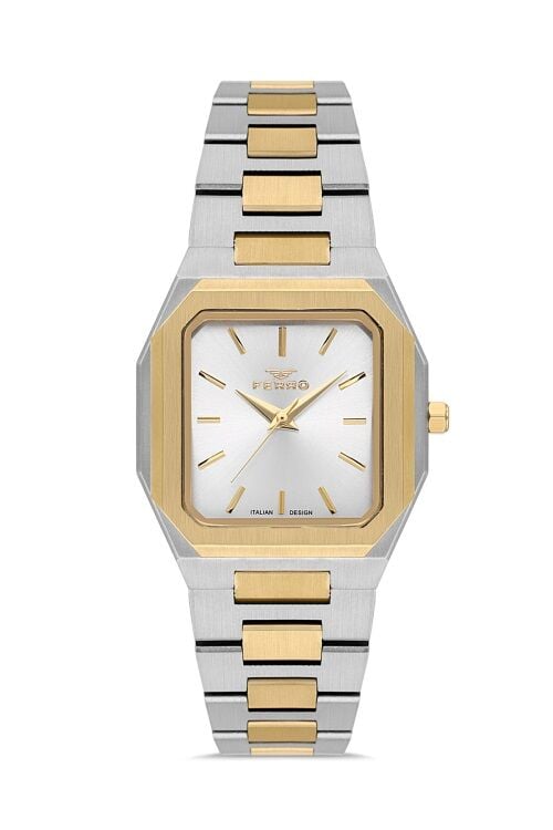 Ferro Sarı ve Gümüş Çelik Kordon Kadın Kol Saati FL21482AWT-D 3ATM SuGeçirmez 2 Yıl Garantili