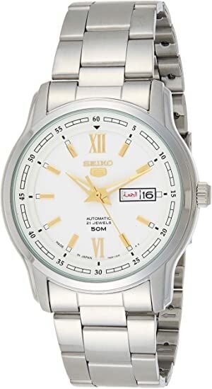 Seiko 5 SNKP15K1 Otomatik Çelik Gri Beyaz Kadran 42 mm Çelik Erkek Kol Saati