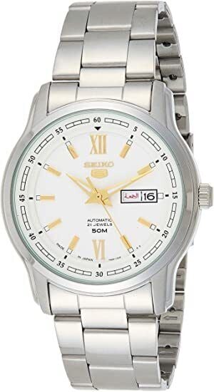 Seiko 5 SNKP15K1 Otomatik Çelik Gri Beyaz Kadran 42 mm Çelik Erkek Kol Saati