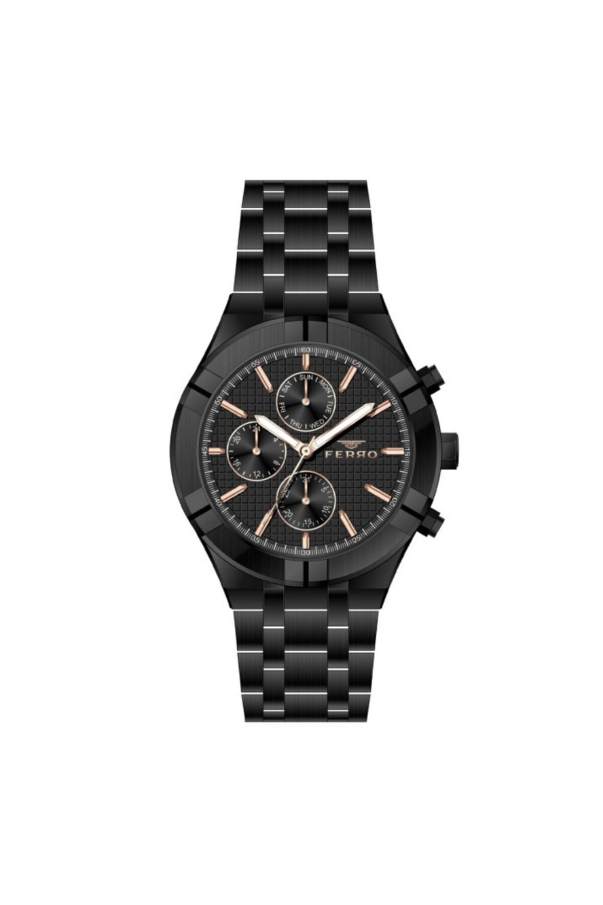 Ferro FM31378A-G Quartz Çelik Siyah 46 mm Erkek Kol Saati