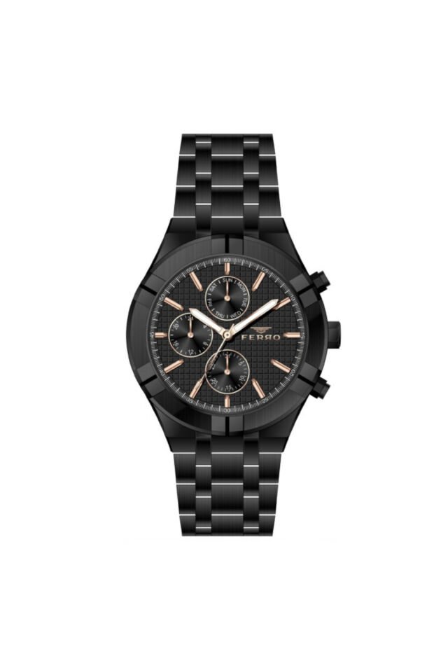 Ferro FM31378A-G Quartz Çelik Siyah 46 mm Erkek Kol Saati