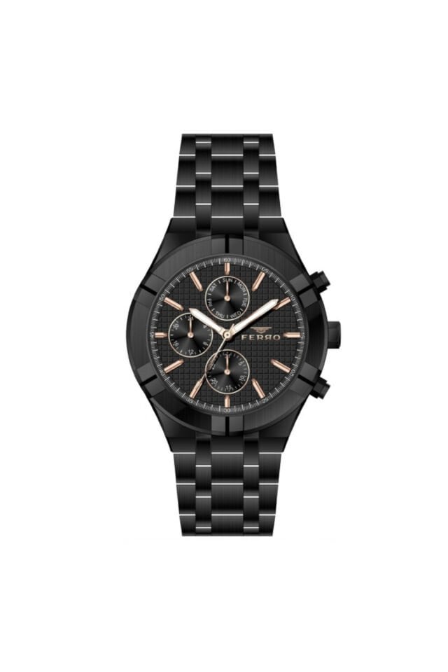 Ferro FM31378A-G Quartz Çelik Siyah 46 mm Erkek Kol Saati