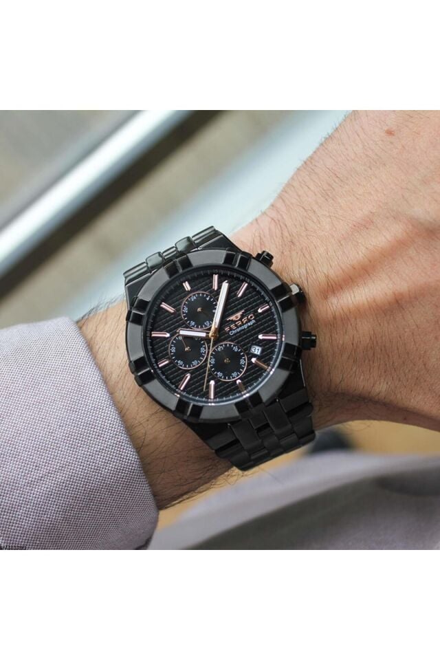 Ferro FM31378A-G Quartz Çelik Siyah 46 mm Erkek Kol Saati
