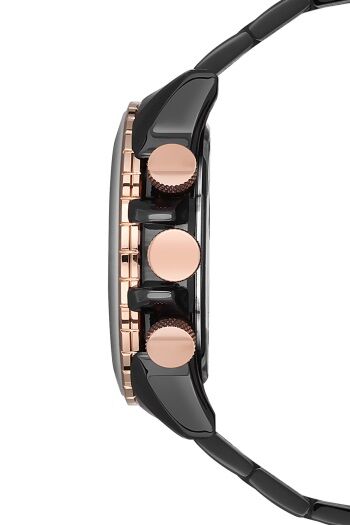 Ferro FM1542A-R Quartz Siyah Çelik Kordon 45 mm Erkek Kol Saati