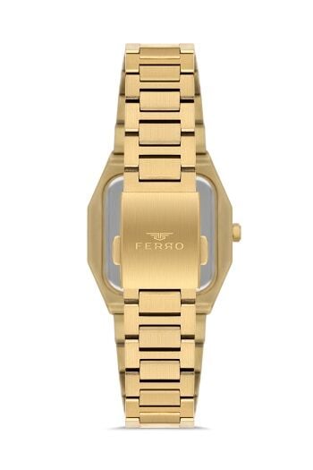 Ferro Sarı Çelik Kordon Kadın Kol Saati FL21482AWT-B 3ATM SuGeçirmez 2 Yıl Garantili HediyePaketli