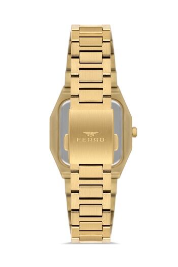 Ferro Sarı Çelik Kordon Kadın Kol Saati FL21482A-B 3ATM SuGeçirmez 2 Yıl Garantili HediyePaketli