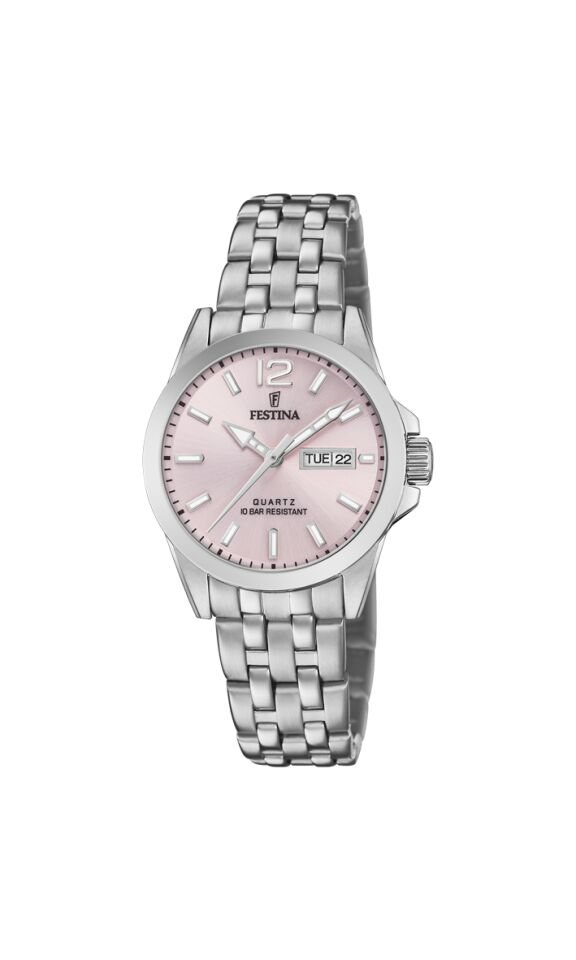 Festina F20455/2 Quartz Çelik Gri Pembe Kadran 10 ATM 30 mm Kadın Kol Saati