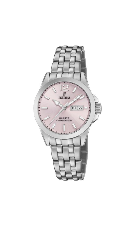 Festina F20455/2 Quartz Çelik Gri Pembe Kadran 10 ATM 30 mm Kadın Kol Saati