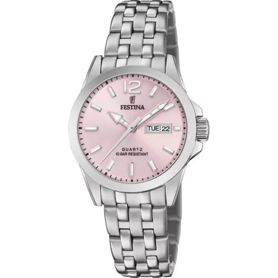 Festina F20455/2 Quartz Çelik Gri Pembe Kadran 10 ATM 30 mm Kadın Kol Saati