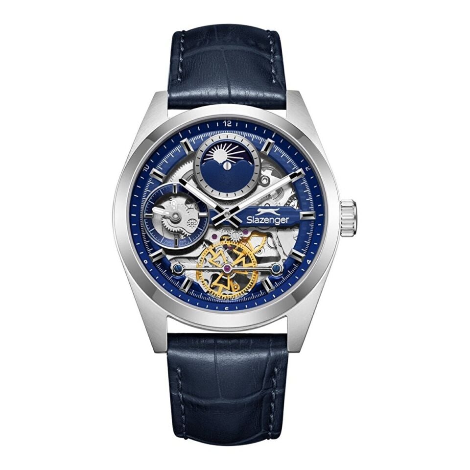 Slazenger SL.09.2559.2.03 Quartz Mavi Deri Kadran 44 mm Erkek Kol Saati