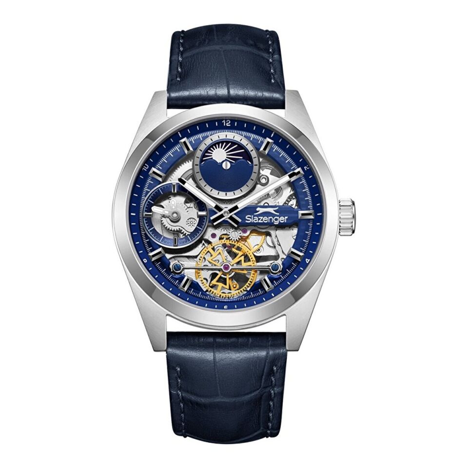 Slazenger SL.09.2559.2.03 Quartz Mavi Deri Kadran 44 mm Erkek Kol Saati