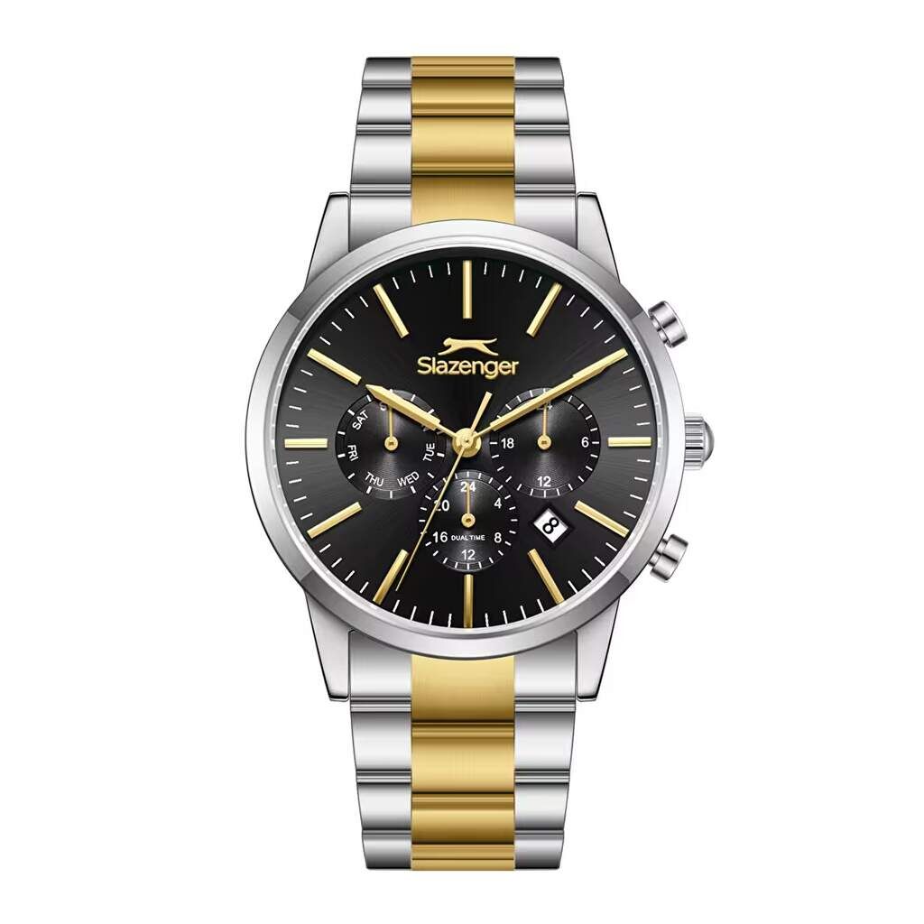 Slazenger SL.09.2545.2.05 Quartz Çelik Altın/Gri Siyah Kadran 40 mm Erkek Kol Saati