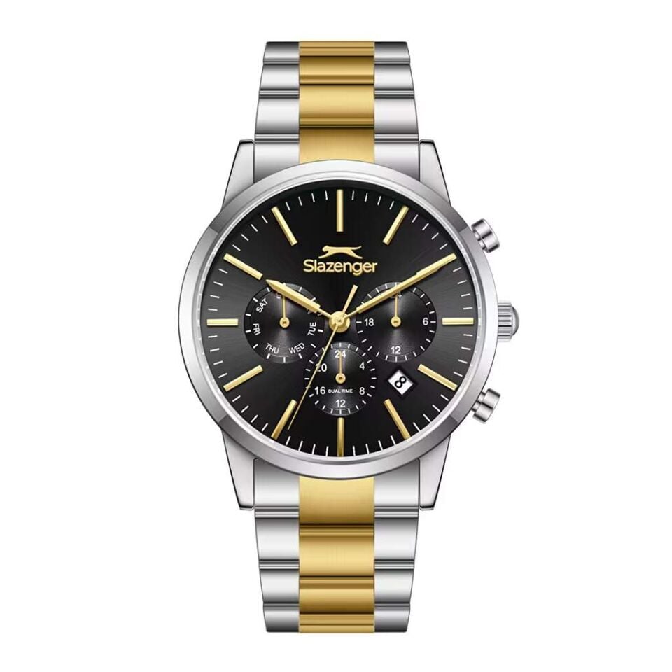 Slazenger SL.09.2545.2.05 Quartz Çelik Gold/Gri Siyah Kadran 40 mm Erkek Kol Saati