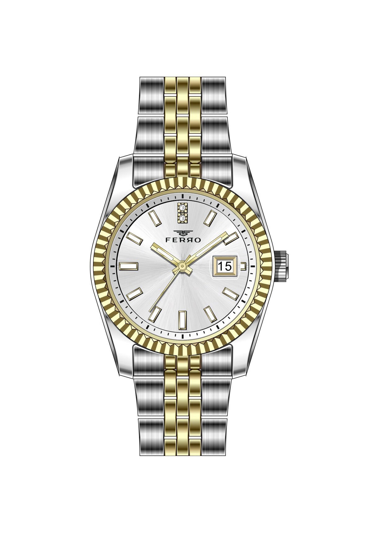 Ferro Gümüş Çelik Kordon Kadın Kol Saati FL21775A-D 3ATM Su Geçirmez 2 Yıl Garantili HediyePaketli