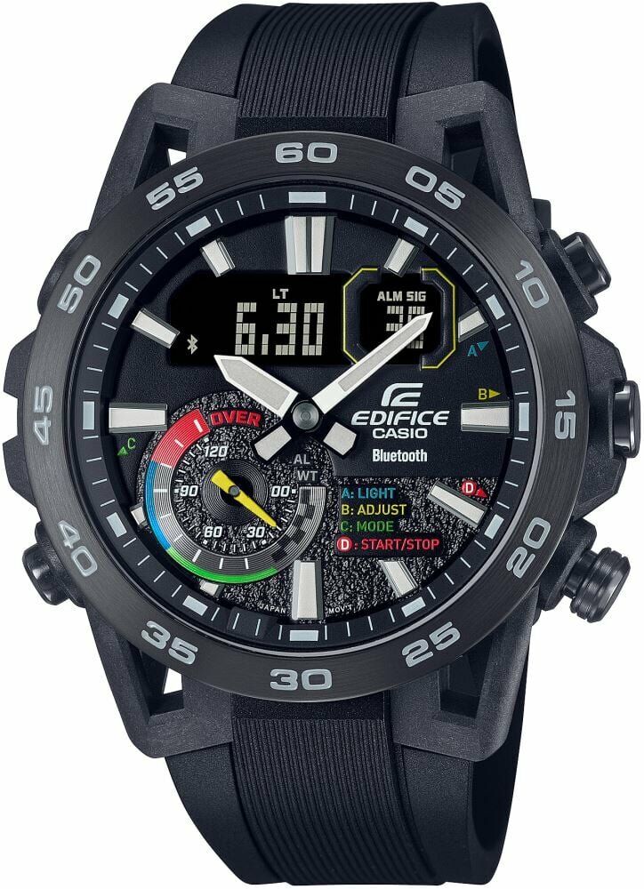 Casio ECB-40MP-1ADF Quartz Silikon Siyah Analog/Digital 48 mm Erkek Kol Saati