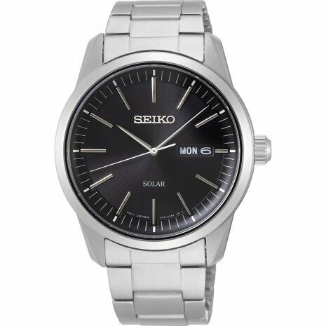 Seiko SNE527P1 Solar Çelik Gri Siyah Kadran 40 mm Erkek Kol Saati