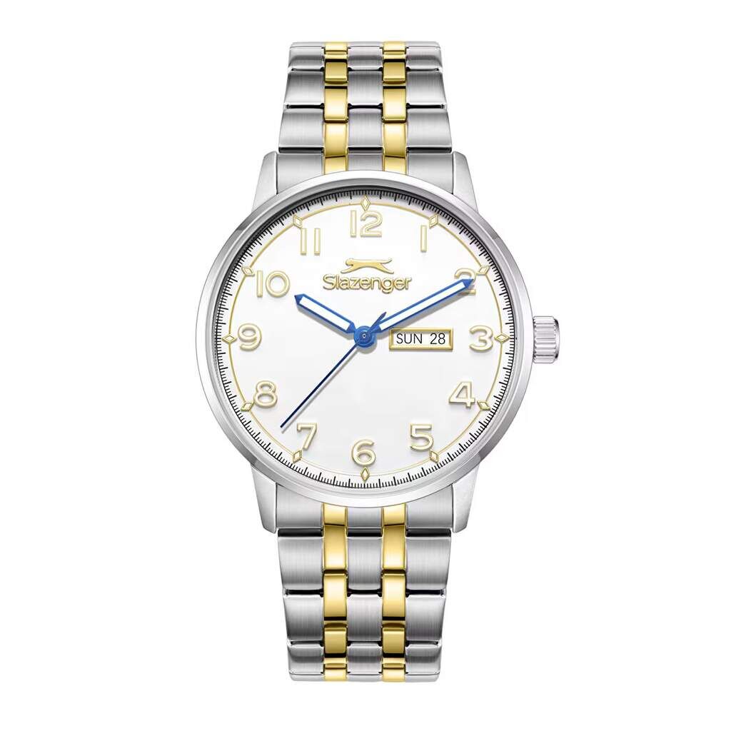 Slazenger SL.09.2560.2.06 Quartz Çelik Altın/Gri Beyaz Kadran 43 mm Erkek Kol Saati