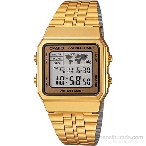 Casio A500WGA-9DF Retro Quartz Dijital Altın Rengi 34 mm Erkek Kol Saati