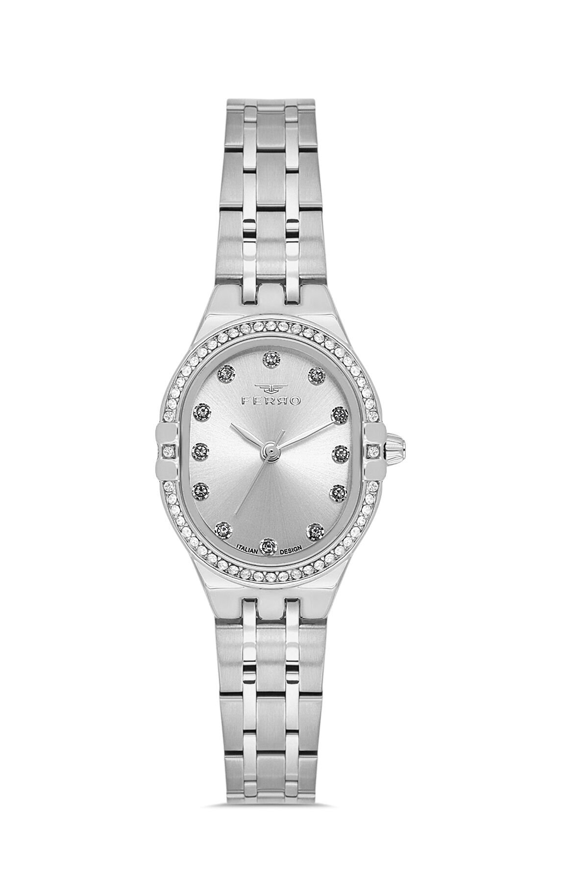 Ferro FL21645A-A Quartz Gri Çelik Kordon 23 mm Kadın Kol Saati