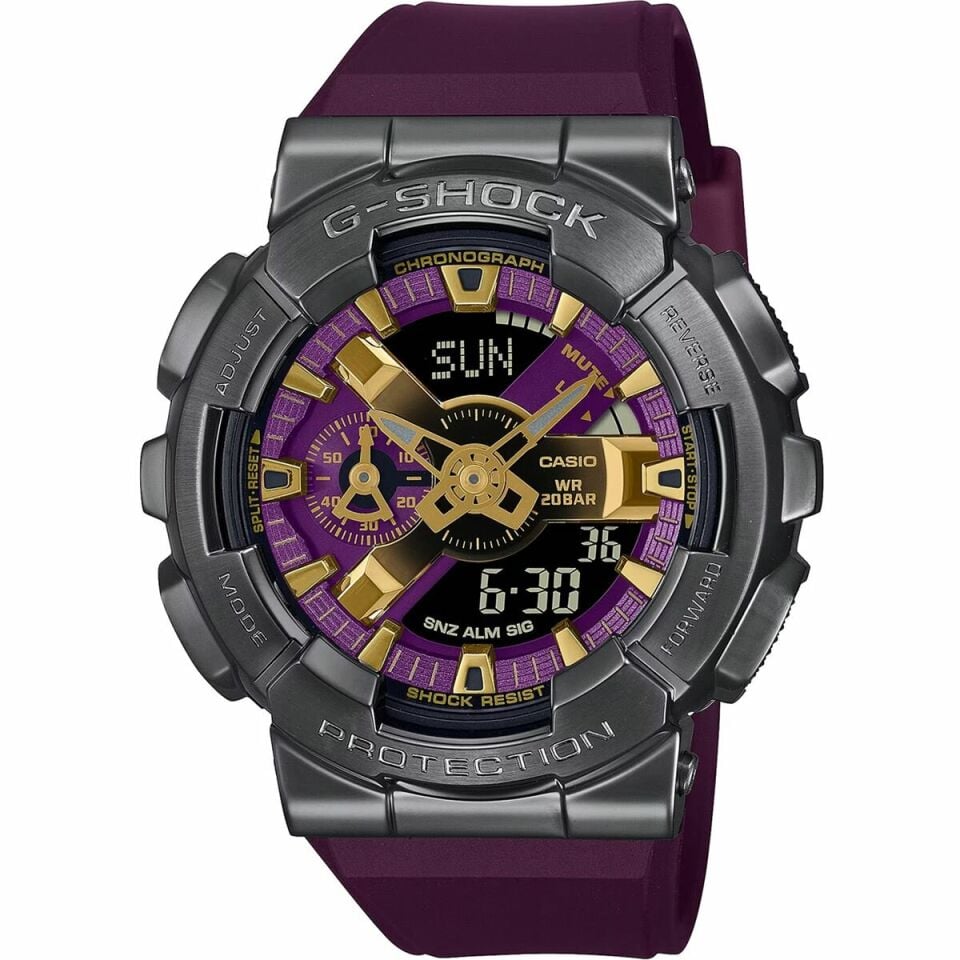 Casio GM-110CL-6ADR Quartz Analog/Dijital Silikon Mor 20 ATM 49 mm Erkek Kol Saati
