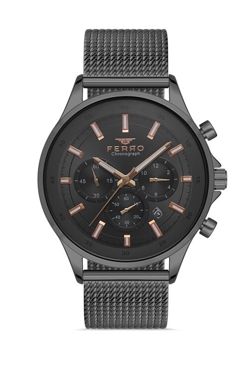 Ferro 45 mm Füme Hasır Kordon Erkek Kol Saati FM31298C-V FM31298C-V