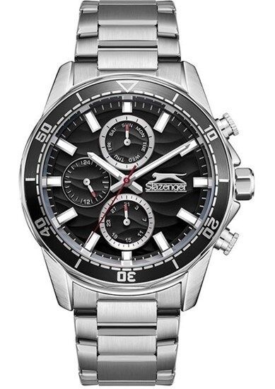 Slazenger SL.09.2434.2.02 Quartz Çelik Gri Siyah Kadran 42 mm Erkek Kol Saati