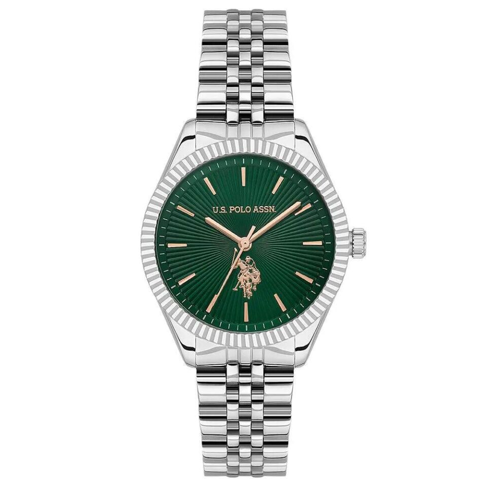U.s. Polo Assn. USPA2045-09 Quartz Çelik Gri Yeşil Kadran 34 mm Kadın Kol Saati