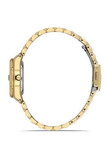 Ferro Sarı Çelik Kordon Kadın Kol Saati FL21492A-B6 3ATM Su Geçirmez 2 Yıl Garantili HediyePaketli