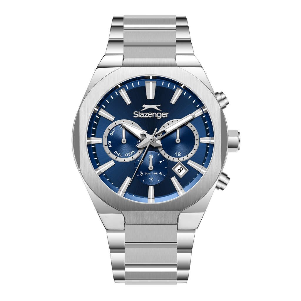 Slazenger SL.09.2540.2.02 Quartz Çelik Gri Lacivert 42 mm Erkek Kol Saati