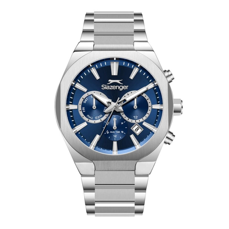 Slazenger SL.09.2540.2.02 Quartz Çelik Gri Lacivert 42 mm Erkek Kol Saati