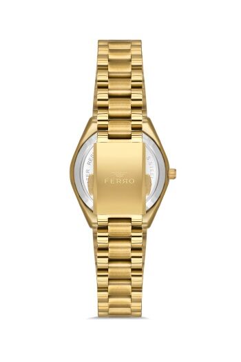 Ferro Quartz Çelik Altın Rengi 30 mm Kadın Kol Saati