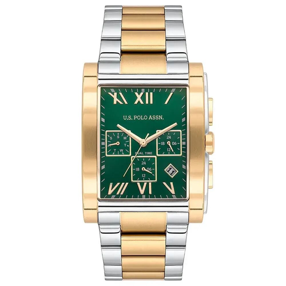 U.s. Polo Assn. USPA1117-06 Quartz Çelik Altın/Gri Yeşil Kadran Erkek Kol Saati