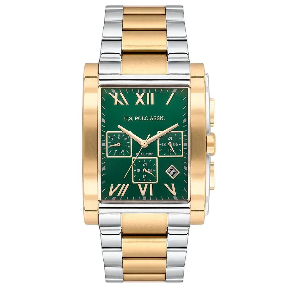 U.s. Polo Assn. USPA1117-06 Quartz Çelik Altın/Gri Yeşil Kadran Erkek Kol Saati