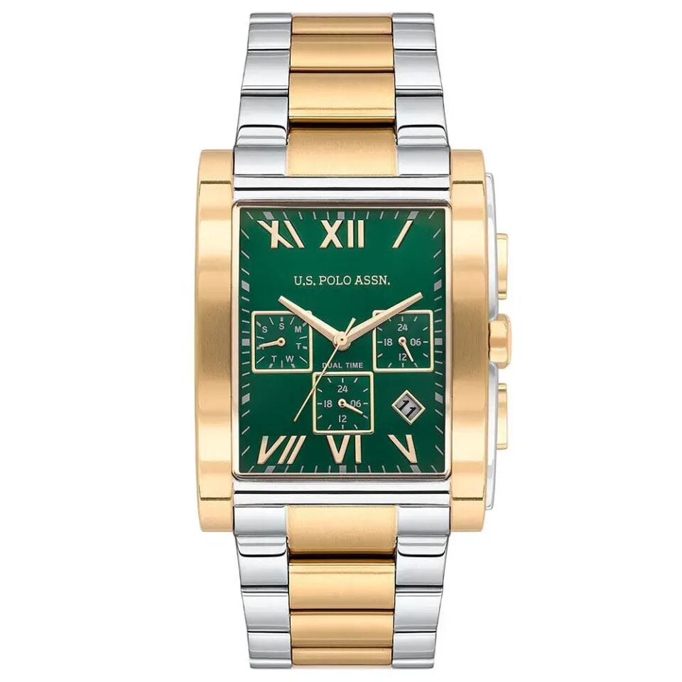 U.s. Polo Assn. USPA1117-06 Quartz Çelik Altın/Gri Yeşil Kadran Erkek Kol Saati