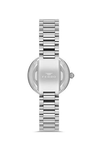 Ferro Quartz Çelik Gri Turkuaz Kadran 23 mm Kadın Kol Saati