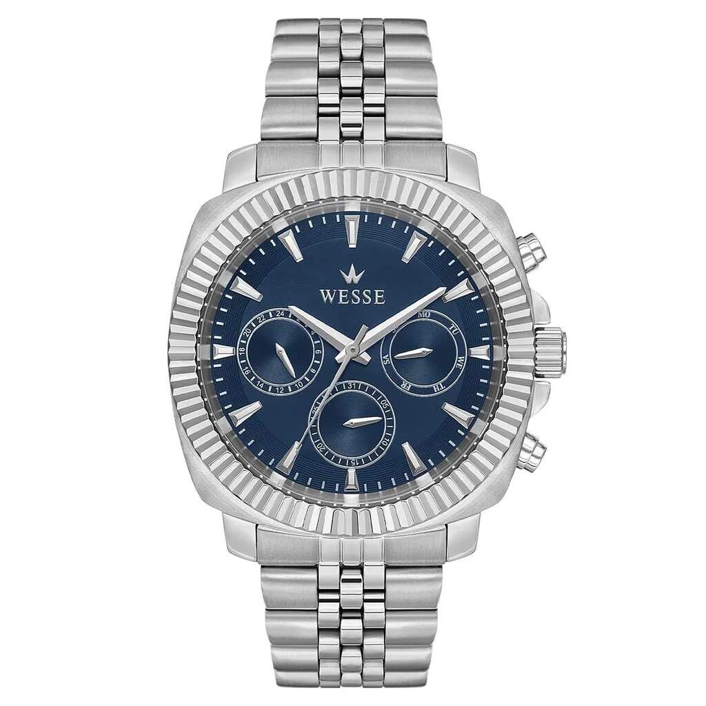 Wesse WWG210003 Quartz Çelik Gri Mavi Kadran 42 mm Erkek Kol Saati