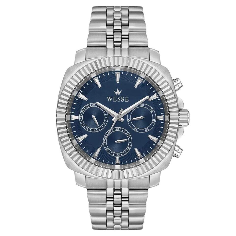 Wesse WWG210003 Quartz Çelik Gri Mavi Kadran 42 mm Erkek Kol Saati