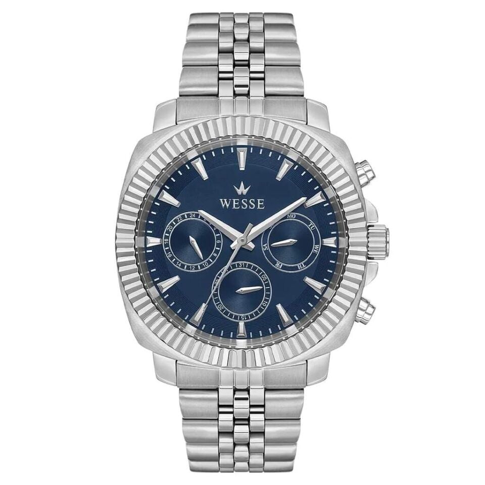 Wesse WWG210003 Quartz Çelik Gri Mavi Kadran 42 mm Erkek Kol Saati