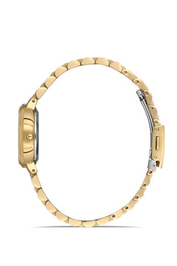 Ferro Quartz Çelik Altın Rengi Yeşil Kadran 28 mm Kadın Kol Saati