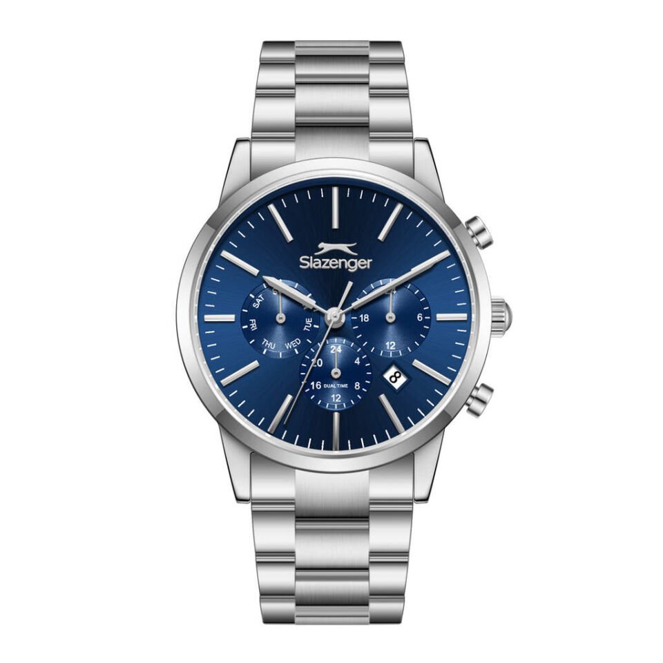 Slazenger SL.09.2545.2.02 Quartz Çelik Gri Lacivert Kadran 42 mm Erkek Kol Saati