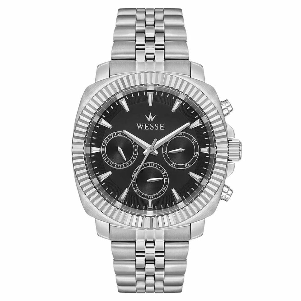Wesse WWG210004 Quartz Çelik Gri Siyah Kadran 42 mm Erkek Kol Saati
