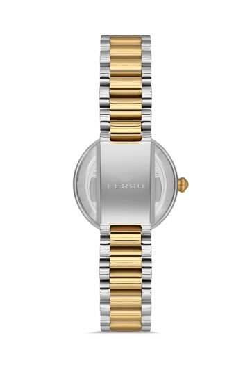 Ferro FL21493A-D Quartz Çelik Altın/Gri 28 mm Kadın Kol Saati