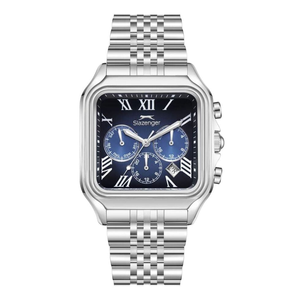 Slazenger SL.09.2547.2.04 Quartz Çelik Gri Lacivert Kadran 40 mm Erkek Kol Saati