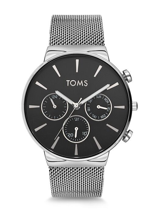 Toms 46 mm Gümüş Hasır Kordon Erkek Kol Saati TM1697C-1053-A2 TM1697C-1053-A2